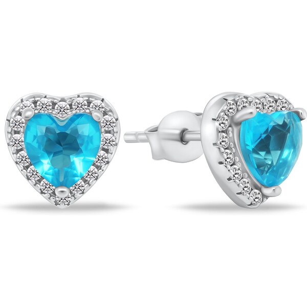 Brilio Silver Romantické strieborné náušnice so zirkónmi Srdiečka 66583821