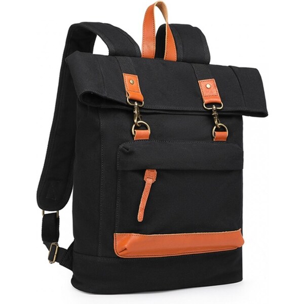 KONO Ruksak - plátený na cestovanie alebo na bežný deň, čierny 65284918