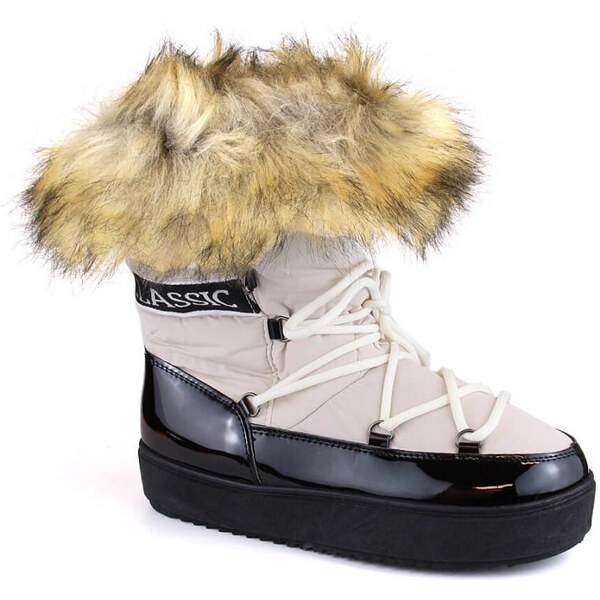 Šnurovacie snehové topánky na platforme s kožušinou Vinceza W JAN262 49775396