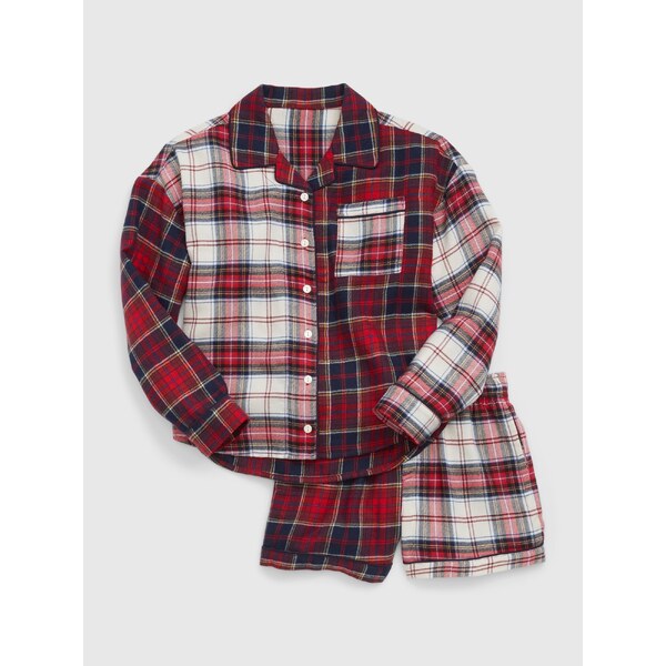 Červené detské kockované pyžamo GAP 50512041