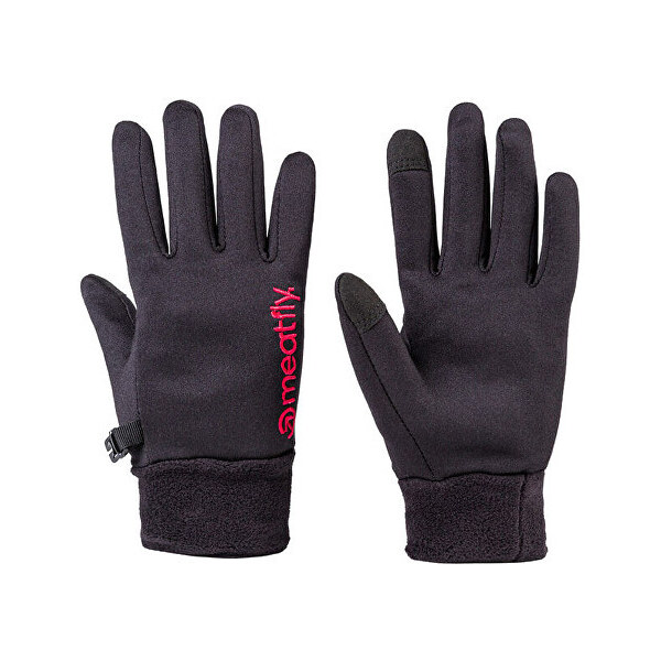 Meatfly Dámske rukavice Powerstretch Black/pink M 66587340