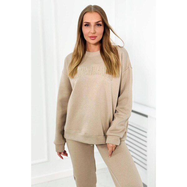 MladaModa Zateplená tepláková súprava Copenhagen svetlá béžová 46552240