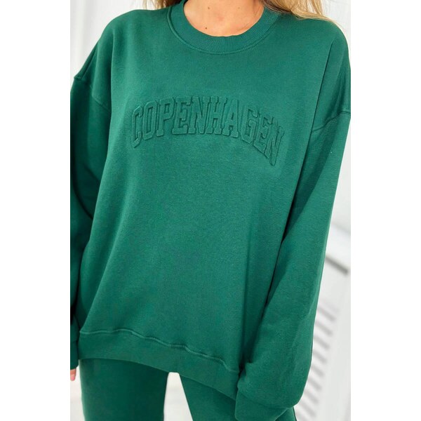 MladaModa Zateplená tepláková súprava Copenhagen zelená 46552241