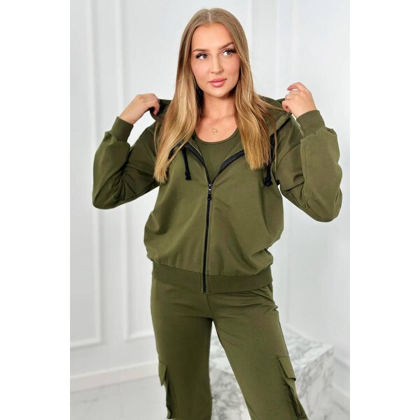 MladaModa 3-dielna súprava mikiny, topu a teplákov model 9588 farba 46552261