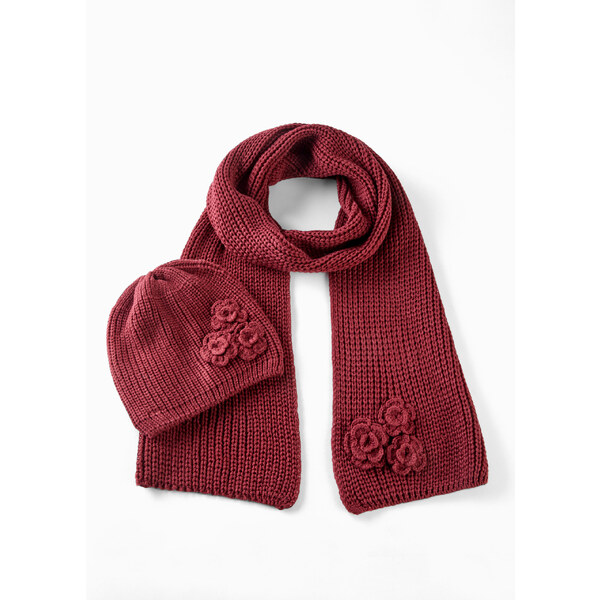 bonprix Šál a čiapka (2-dielna), farba červená 46552458