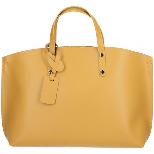 Diva Kožená veľká horčicovo žltá dámska kabelka Casilda 46569373