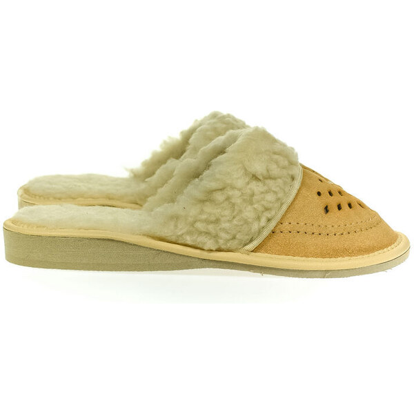 JOHN-C Luxusné dámske kožené béžové papuče EVA IRINE 46569531