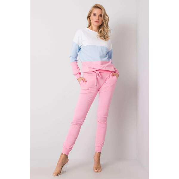 MladaModa Trojfarebná tepláková súprava Sandra svetlomodrá+jasná 33142020