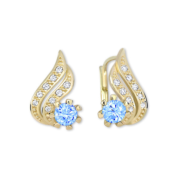 Soliter Krásne náušnice zo žltého zlata so zirkónmi 239 001 00529 66589387