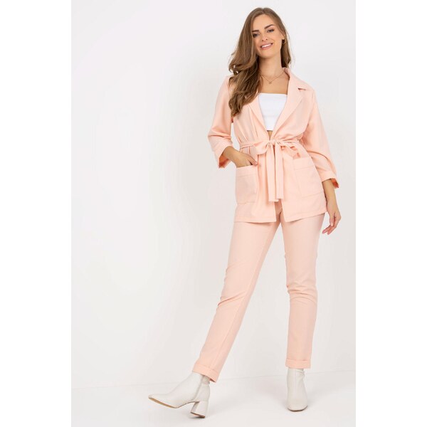 MladaModa Komplet saka a nohavíc model 17325 broskyňový 49210489