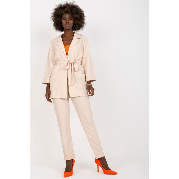 MladaModa Komplet saka a nohavíc model 17325 svetlý béžový 49210490