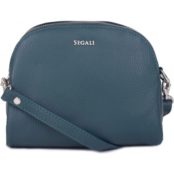 SEGALI Dámska kožená taška cez rameno SG-212 petrolejová 46637086