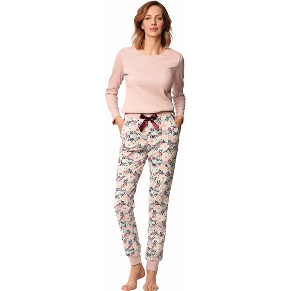 Nipplex Elegantné dámske luxusné pyžamo Zoe ružové, Farba ružová 46647465