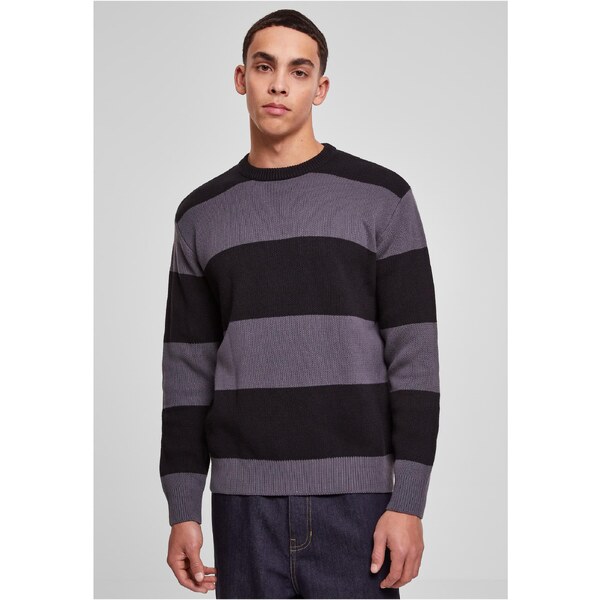 Urban Classics Mens Striped Sweater Black/Dark Shade 50685452