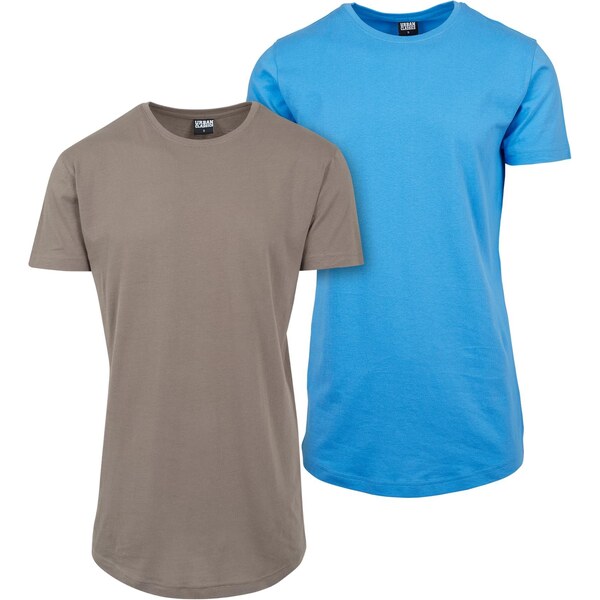 Urban Classics Shaped Long Tee 2-Pack army green/horizon blue 67139090