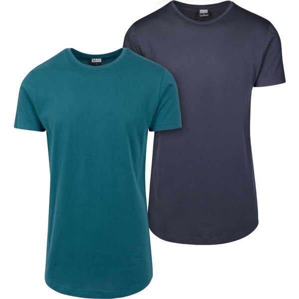 Urban Classics Shaped Long Tee 2-pack jasper/navy 67139086