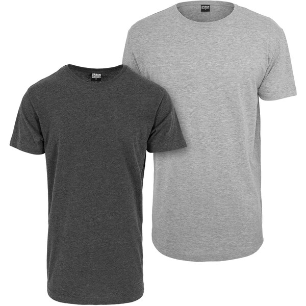 Urban Classics Shaped Long Tee 2-Pack cha/gry 67139102