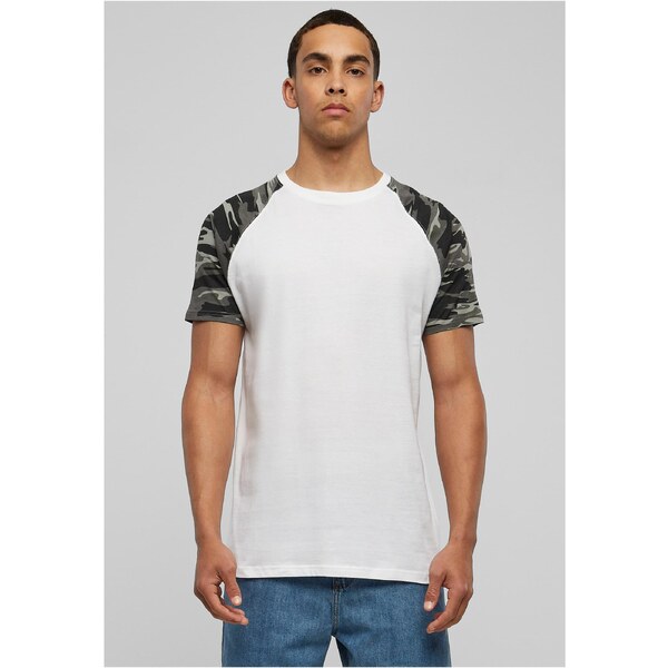 Urban Classics Contrasting raglan t-shirt wht/darkcamo 50662623