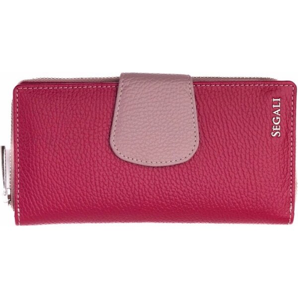 SEGALI Dámska kožená peňaženka SG-27617 růžová 46365007