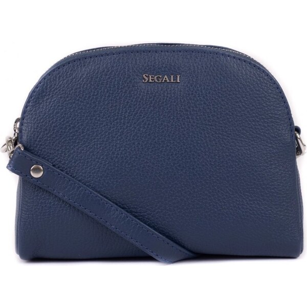 SEGALI Dámska kožená taška cez rameno SG-212 tmavo modrá 46666393