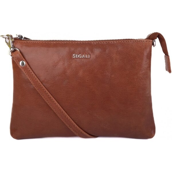 SEGALI Dámska kožená taška cez rameno SG-A26B koňak 46666395