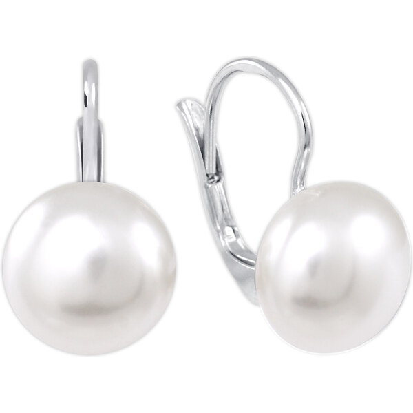 Soliter Elegantné strieborné náušnice so syntetickou perlou 438 001 66595348