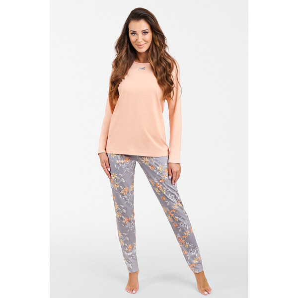 Italian Fashion Dámske bavlnené pyžamo Kasali lososové, Farba lososová 46708327