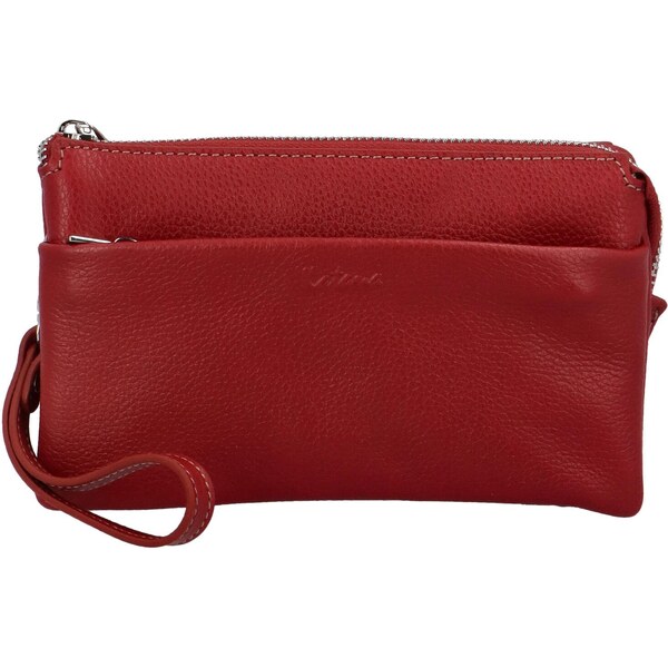 Dámska kožená crossbody kabelka tmavo červená - Katana Isola červená 47896692