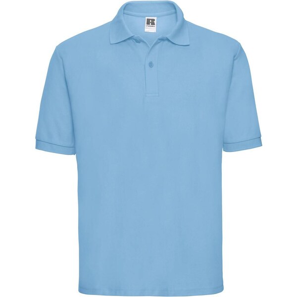 Mens Polycotton Polo Russell Blue T-Shirt 50512258