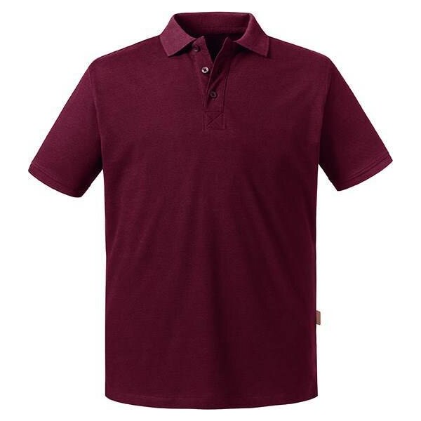 Burgundy Mens Polo Shirt Pure Organic Russell 50511764