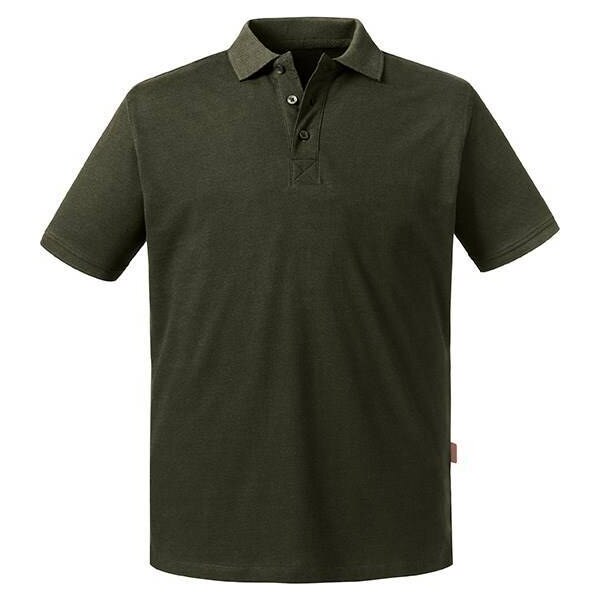 Olive Mens Polo Shirt Pure Organic Russell 50511765