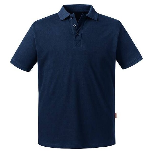 Navy blue mens polo shirt Pure Organic Russell 50541715