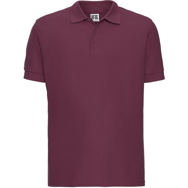 Mens burgundy cotton polo shirt Ultimate Russell 50547964