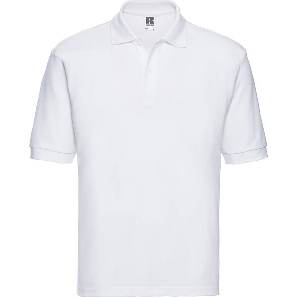 Mens White Polycotton Polo Shirt Russell 50547957