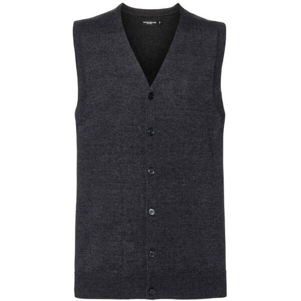 RUSSELL Mens Sleeveless Cardigan, Neckline V R719M 50/50 50% Cotton 50 50511853
