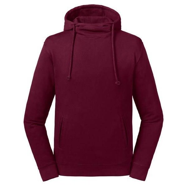 Burgundy Unisex Sweatshirt Pure Organic High Collar Hooded Sweat 50631365