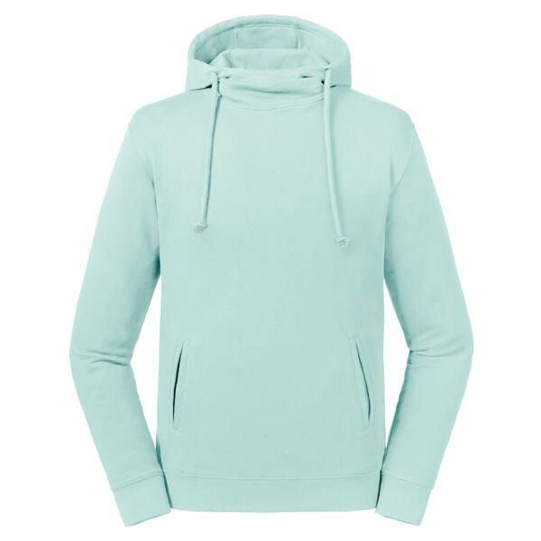 Niebieska bluza unisex Pure Organic High Collar Hooded Sweat Russell 50511708