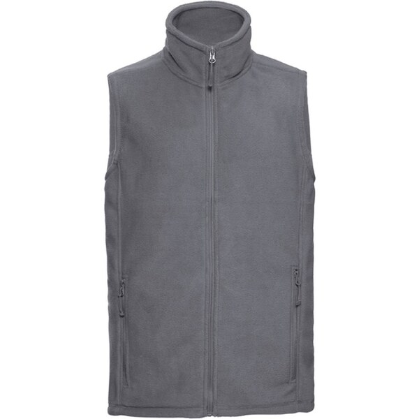 Mens grey fleece vest pill-free fleece Russell 50547962