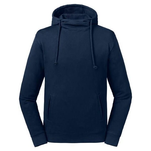 Granatowa bluza unisex Pure Organic High Collar Hooded Sweat Russell 50541612
