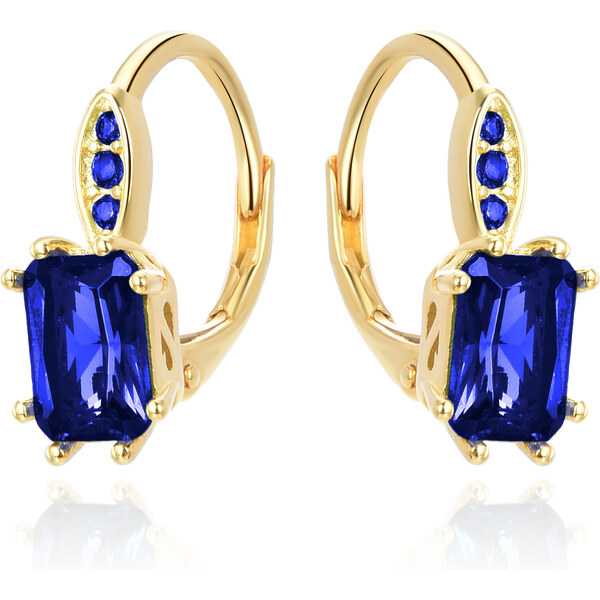 Beneto Strieborné náušnice s modrým kryštálom AGUC3350DB-GOLD 66583910