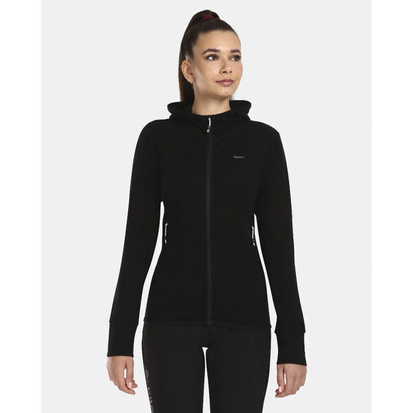 Dámsky merino sveter s kapucňou Kilpi WOLIE-W čierna 46750898