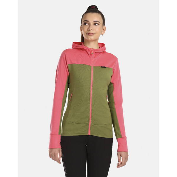 Dámsky merino sveter s kapucňou Kilpi WOLIE-W ružová 46750899