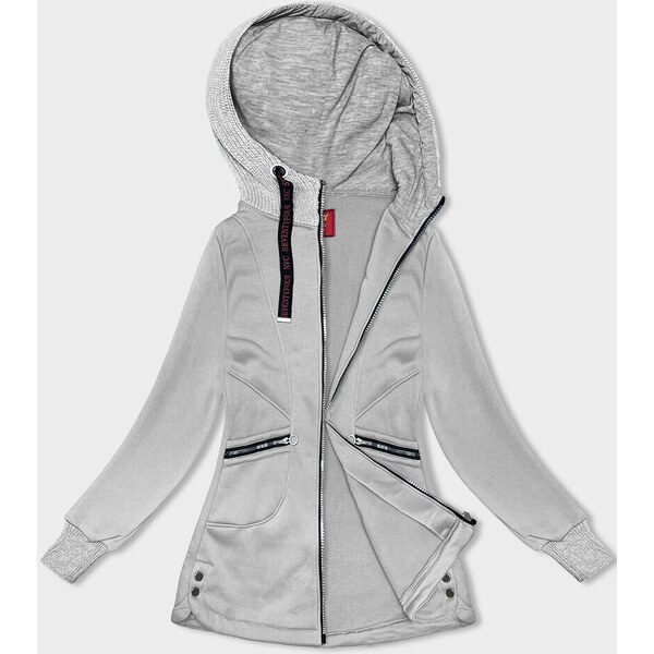 LHD Svetlosivá dámska mikina so svetríkovou kapucňou (AMG-312A) 49774790