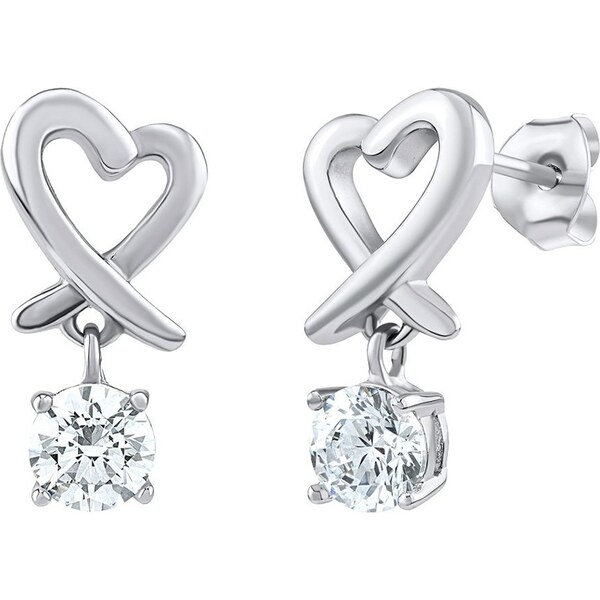 Ligot Jemné strieborné náušničky Srdce so Swarovski Crystals JJJE0387 46719563