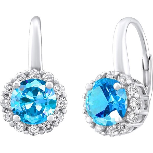 Ligot Strieborné náušničky SHARON s modrým krištáľom LPSTXRE100009 46719587