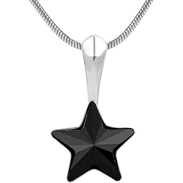 Ligot Strieborný prívesok čierna hviezda so Swarovski Crystals VSW038P 46719656