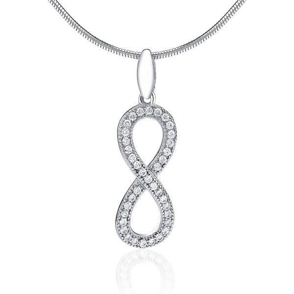 Ligot Strieborný prívesok INFINITY - nekonečno s mikro-zirkónmi 46719745