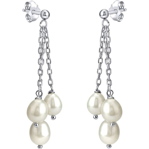 Ligot Strieborné retiazkové náušnice s pravou prírodnou perlou YO77H2 46719771