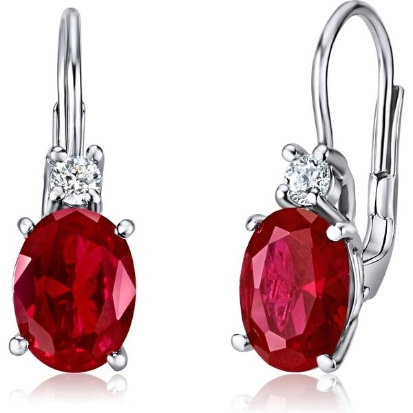 Ligot Strieborné náušničky SIERRA so syntetickým rubínom 46719785