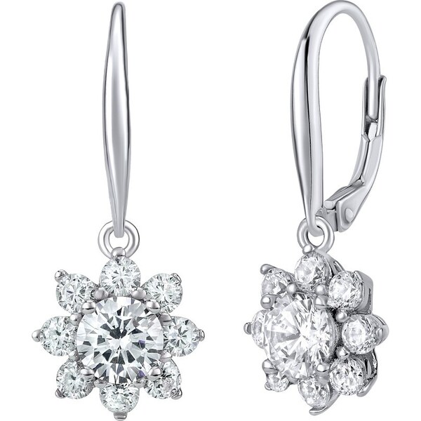 Ligot Strieborné visiace náušnice nezábudky číre JJJE0720 46719841